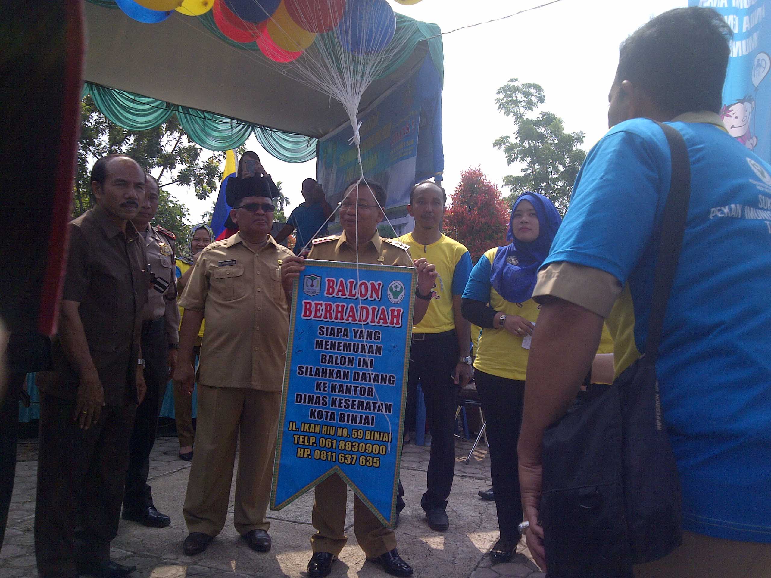 Ditandai Pelepasan Balon ke Udara, Wali Kota Binjai Canangkan PIN Polio