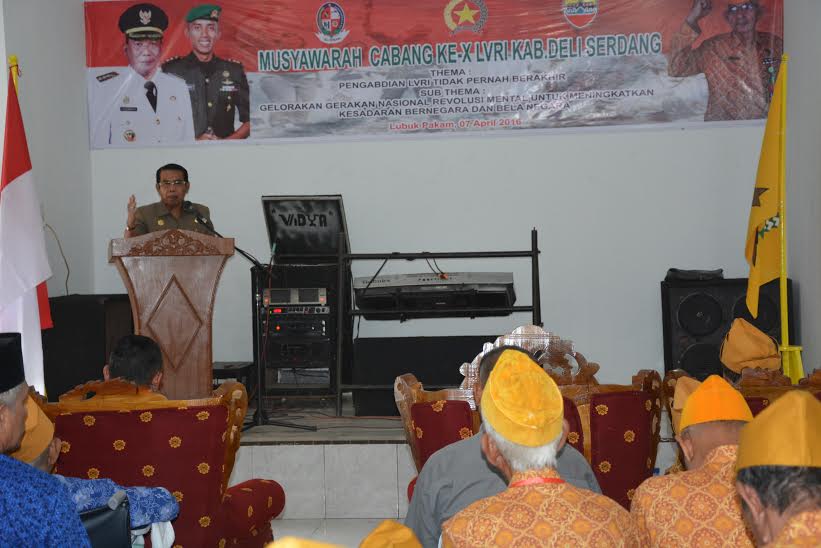 Wakil Bupati H Zainuddin Mars Buka Muscab X PC LVRI Deliserdang