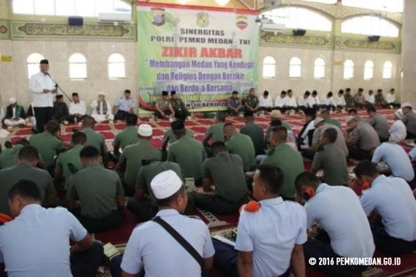 Pemko Medan, Polri dan TNI Gelar Dzikir Bangun Sinergitas