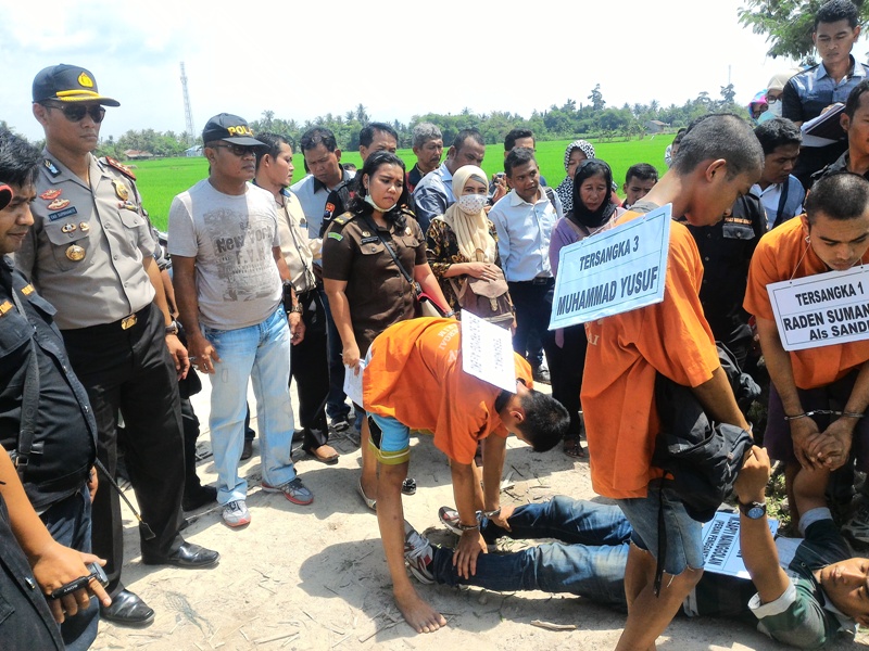 Polres Sergai Gelar Rekontruksi Pembunuhan Sadis Kawanan Gay