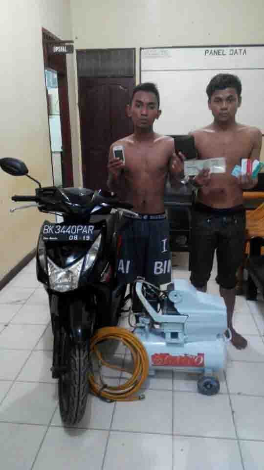 Polsek Pangkalan Susu  Tangkap Dua Pelaku Curat