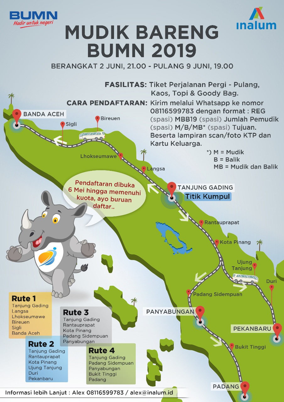 Mudik Nyaman dan Aman Bersama Inalum Banyak Rute Pilihan