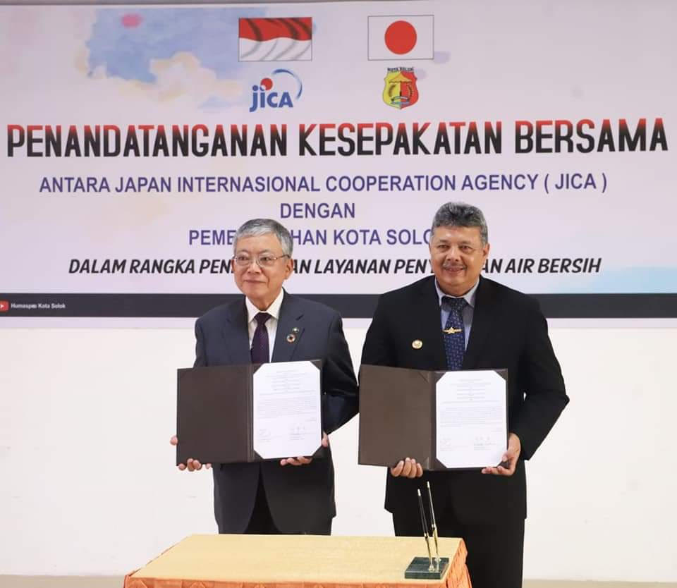 Peningkatan Layanan Penyediaan Air Bersih,  Wali Kota Solok dan Wali Kota Toyohashi Tandatangani MoU