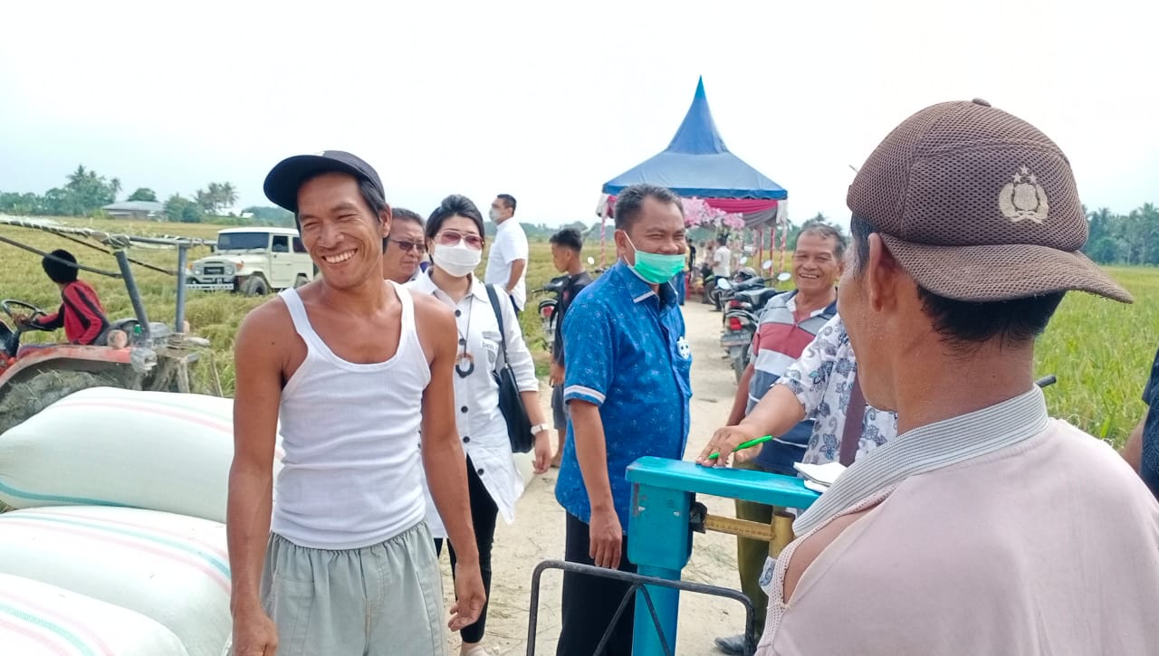 Darma Wijaya Panen Perdana Dilahan Baru Cetak Sawah Miliknya