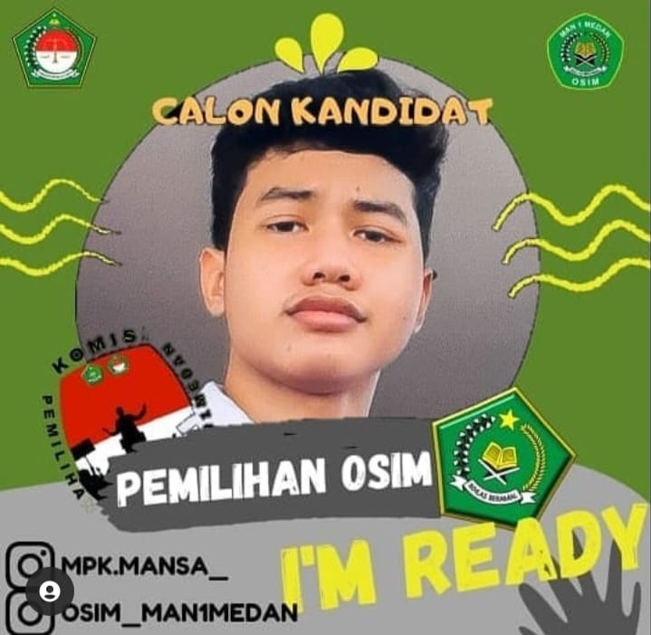 Pemilihan Ketum OSIM MAN 1 Medan,  Orasi Visi Misi Zaidan Damar Memuka Siswa