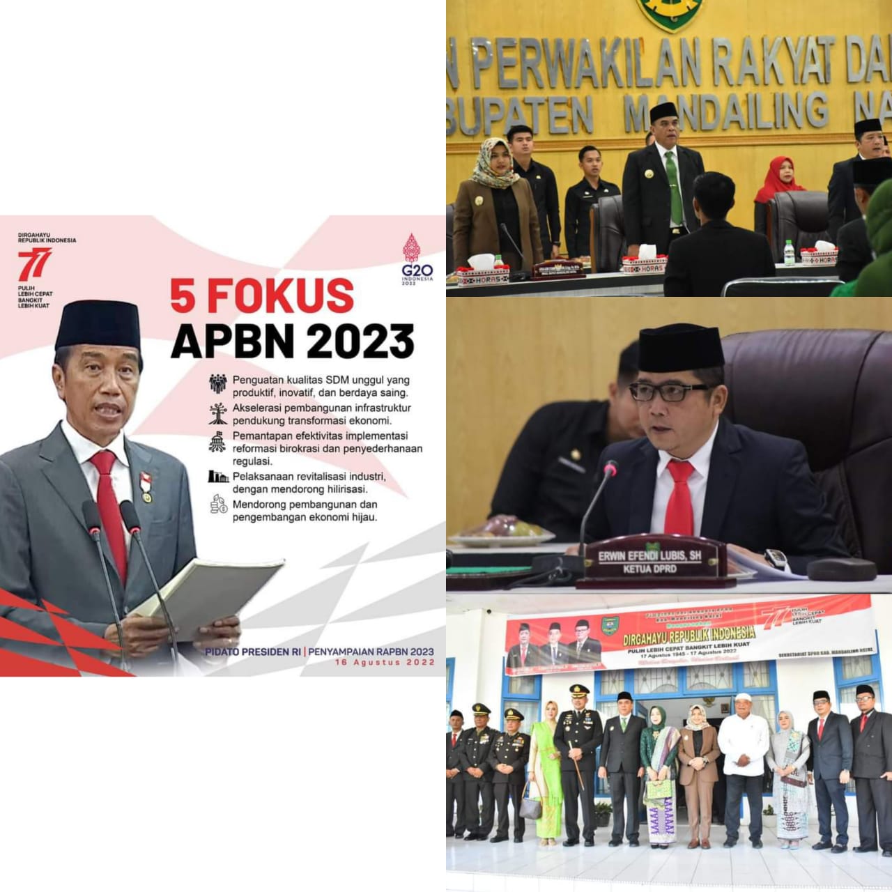 DPRD Madina Gelar Paripurna Istimewa Mendengarkan Pidato Kenegaraan Presiden