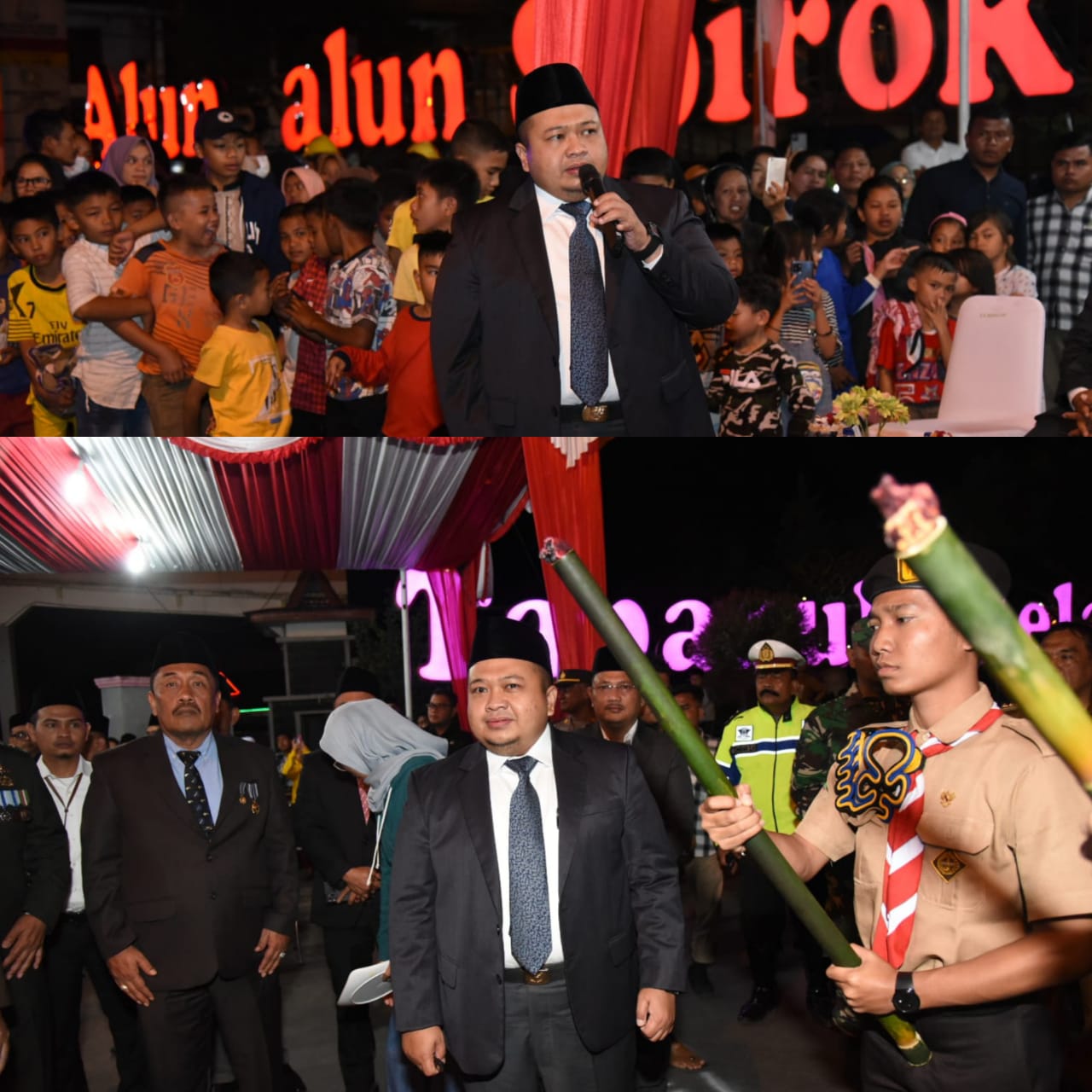 Setelah Bertahun-Tahun Absen Akibat Pandemi Covid-19, Forkopimda Tapsel Lepas Pawai Obor HUT RI