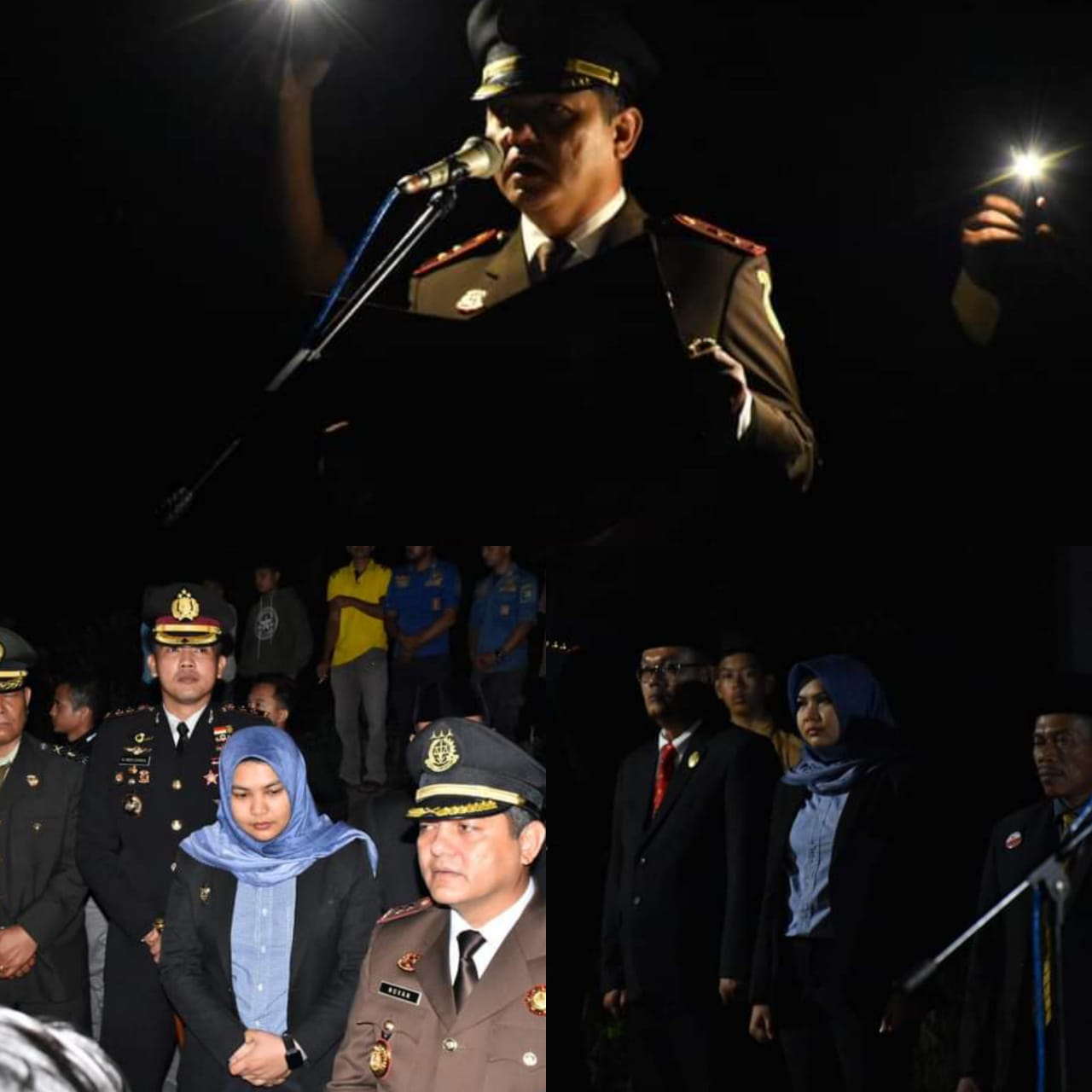 Kajari Madina Pimpin Upacara Malam Renungan Suci Detik - Detik Peringatan HUT RI ke 77