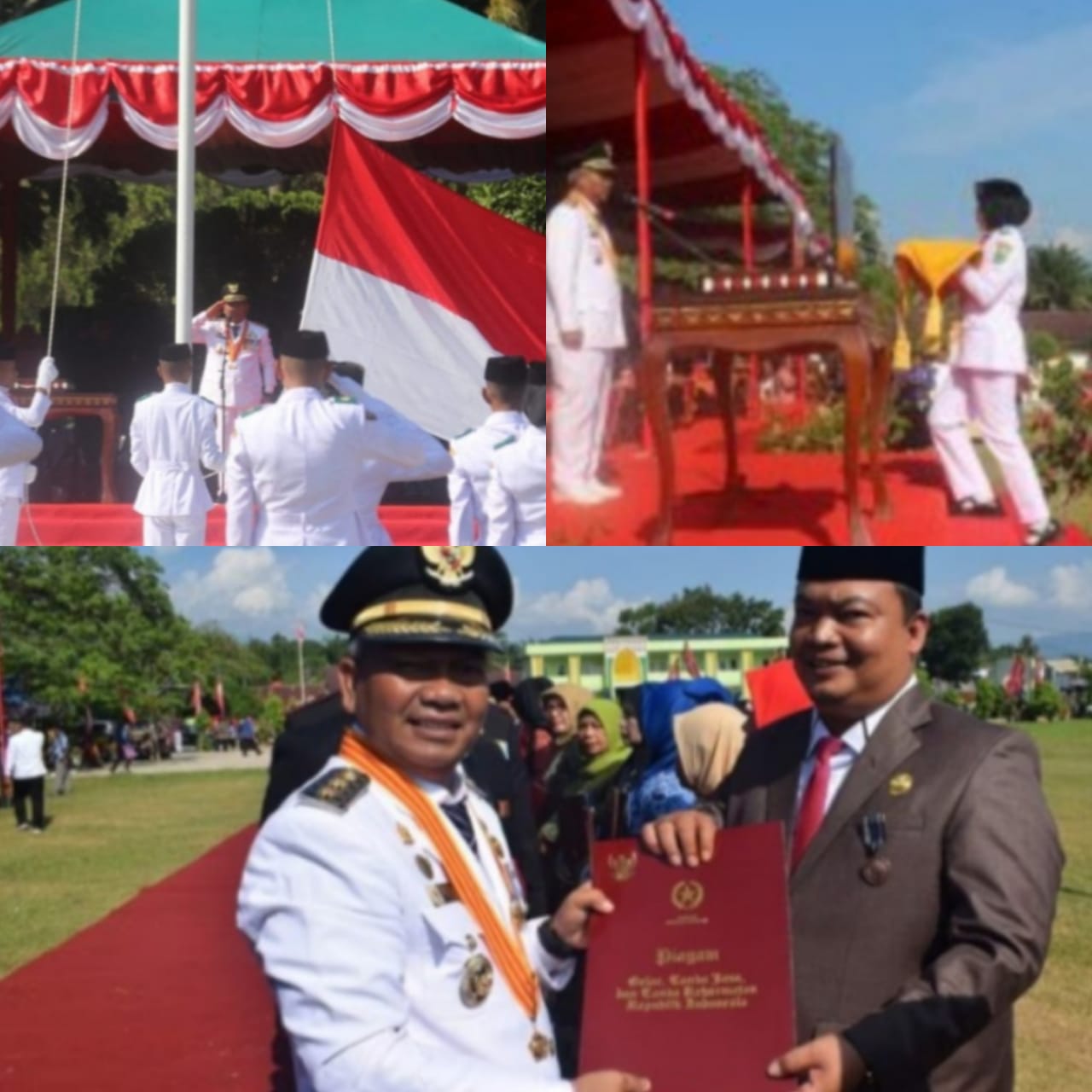 Plt Bupati Palas Irup Peringatan HUT RI Ke 77 di Lapangan MTsN 1 Palas