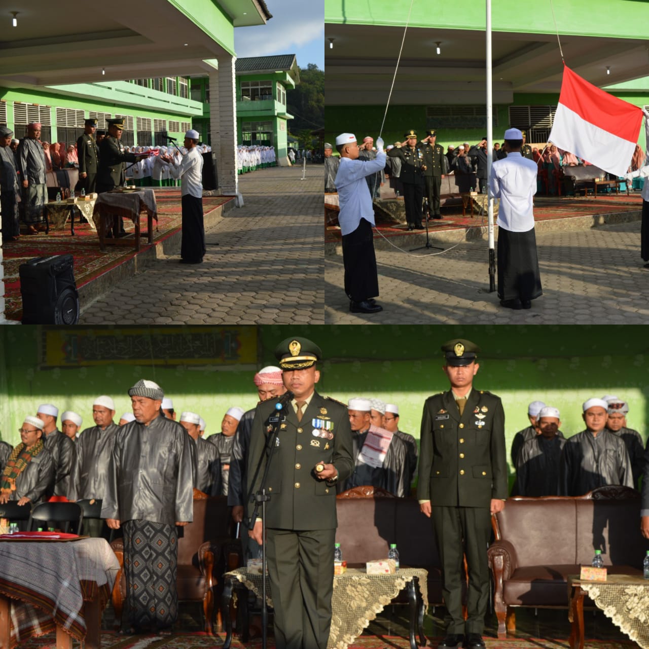 Dandim 0212/Tapsel Pimpin Upacara Memperingati Hari Kemerdekaan RI Ke-77 Di Ponpes Musthafawiyah