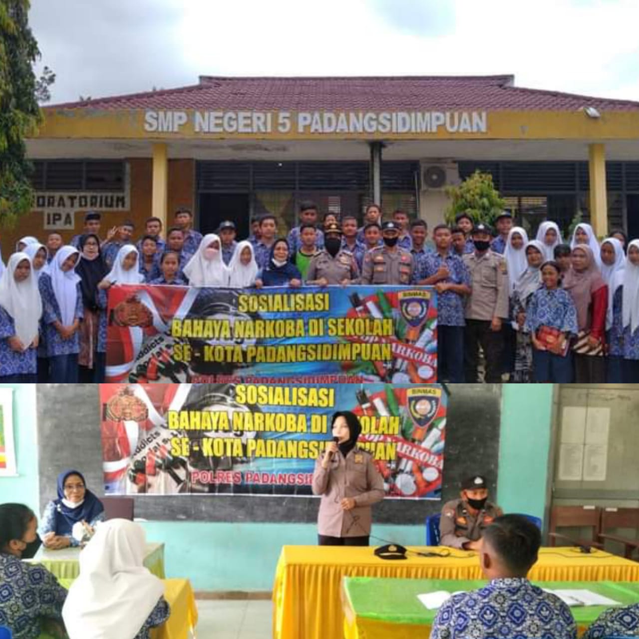 Polres Padangsidimpuan Jelaskan Jenis Narkoba yang Berbahaya ke Siswa Pelajar SMP