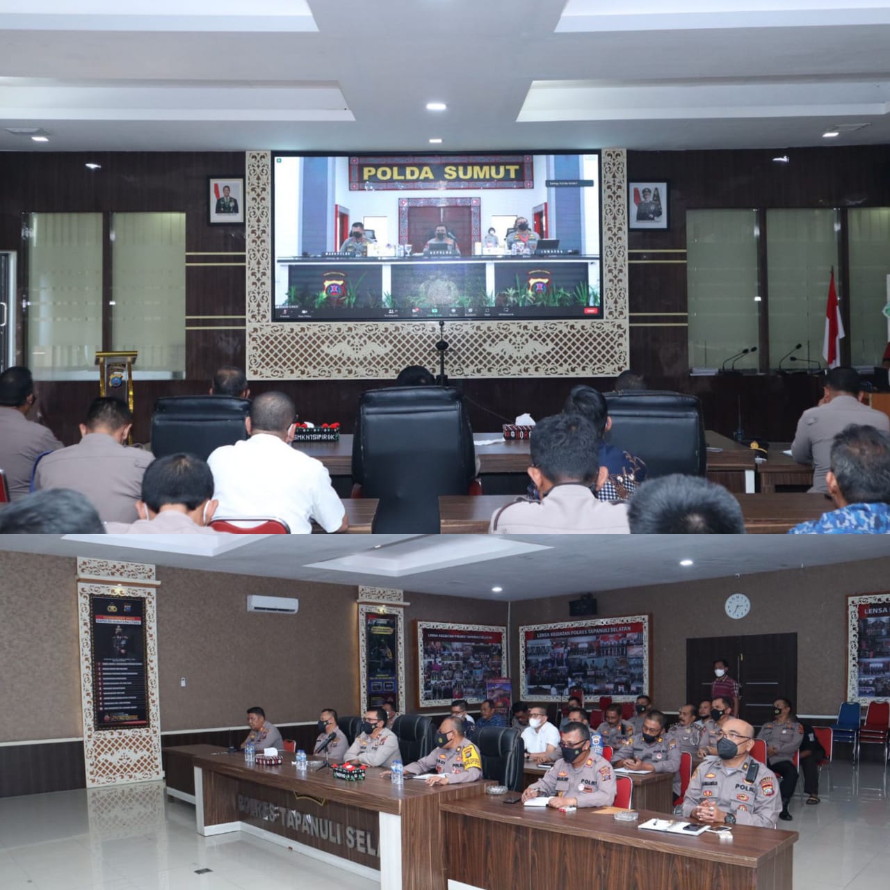 Wakapolres Tapsel Ikuti Zoom Meeting Bersama Kapolda Sumut