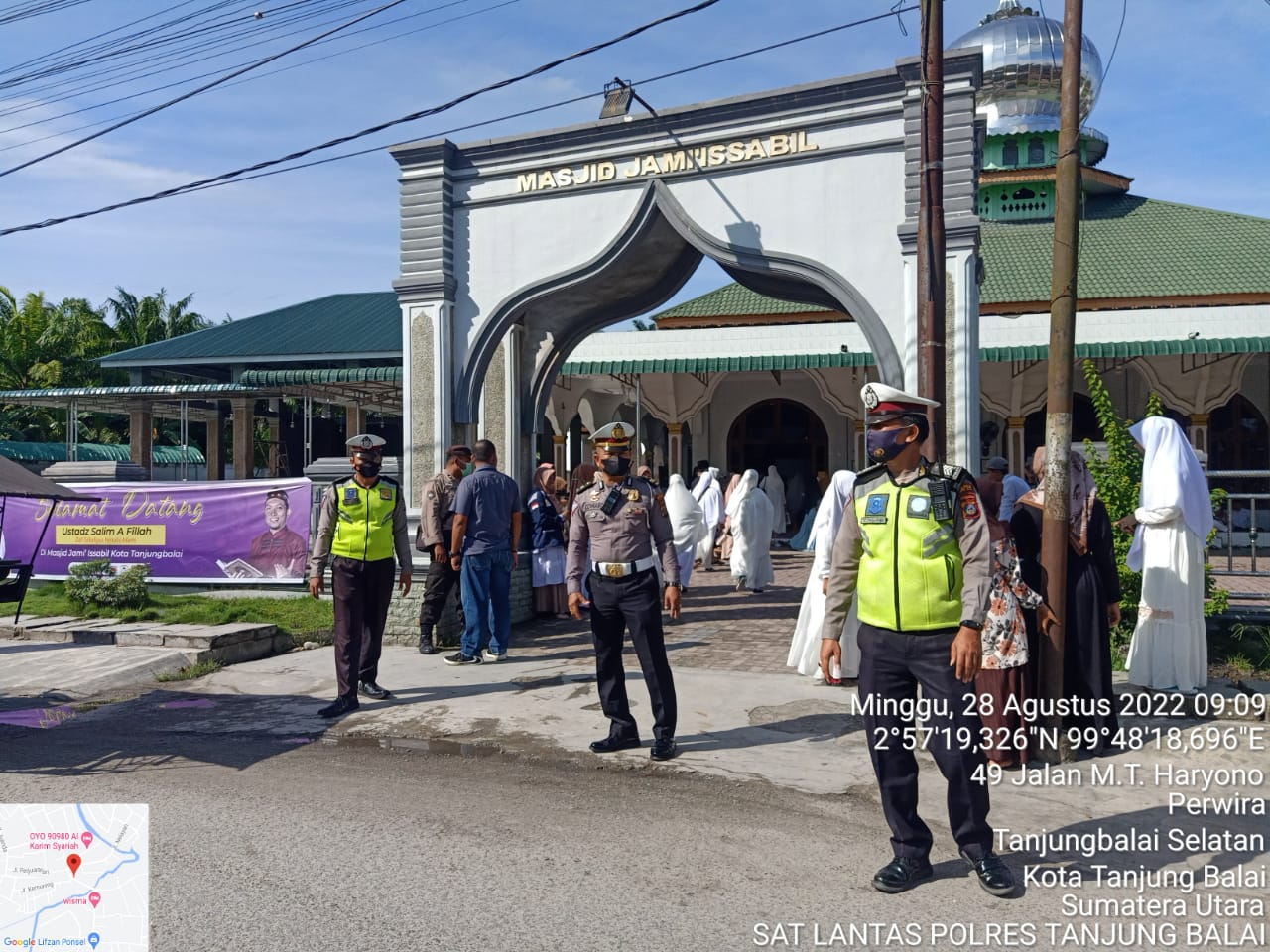 Satlantas Polres Tanjungbalai Giat Pengaturan Lalin dan Pengamanan Kegiatan Tabligh Akbar dan Zikir Bersama
