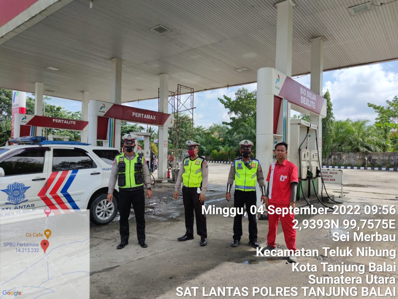 Antisipasi Kelangkaan BBM, Personil Satlantas Polres Tanjungbalai Tingkatkan Patroli ke SPBU