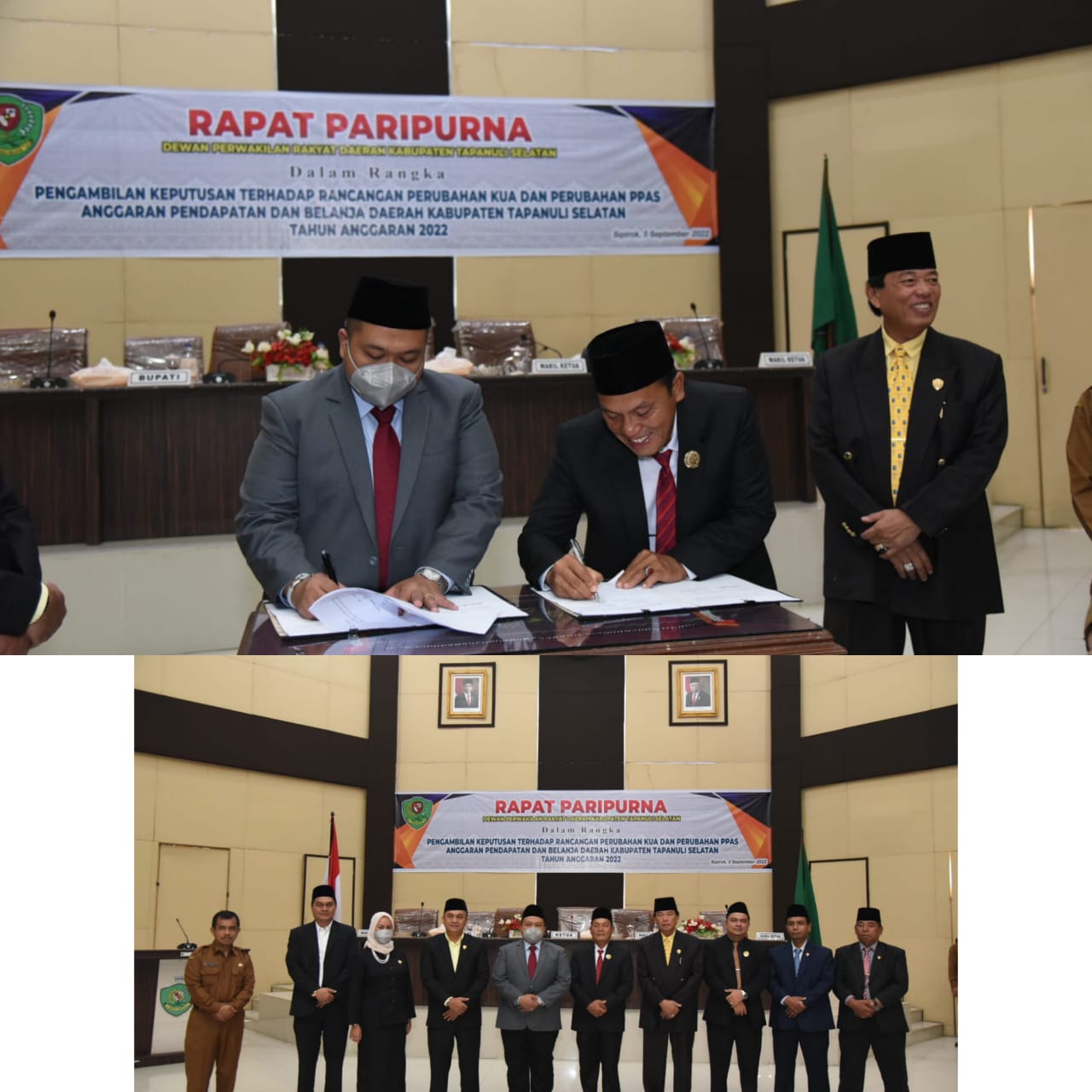 Bupati Tapsel & Ketua DPRD Teken Nota Kesepakatan Perubahan KUA-PPAS 2022