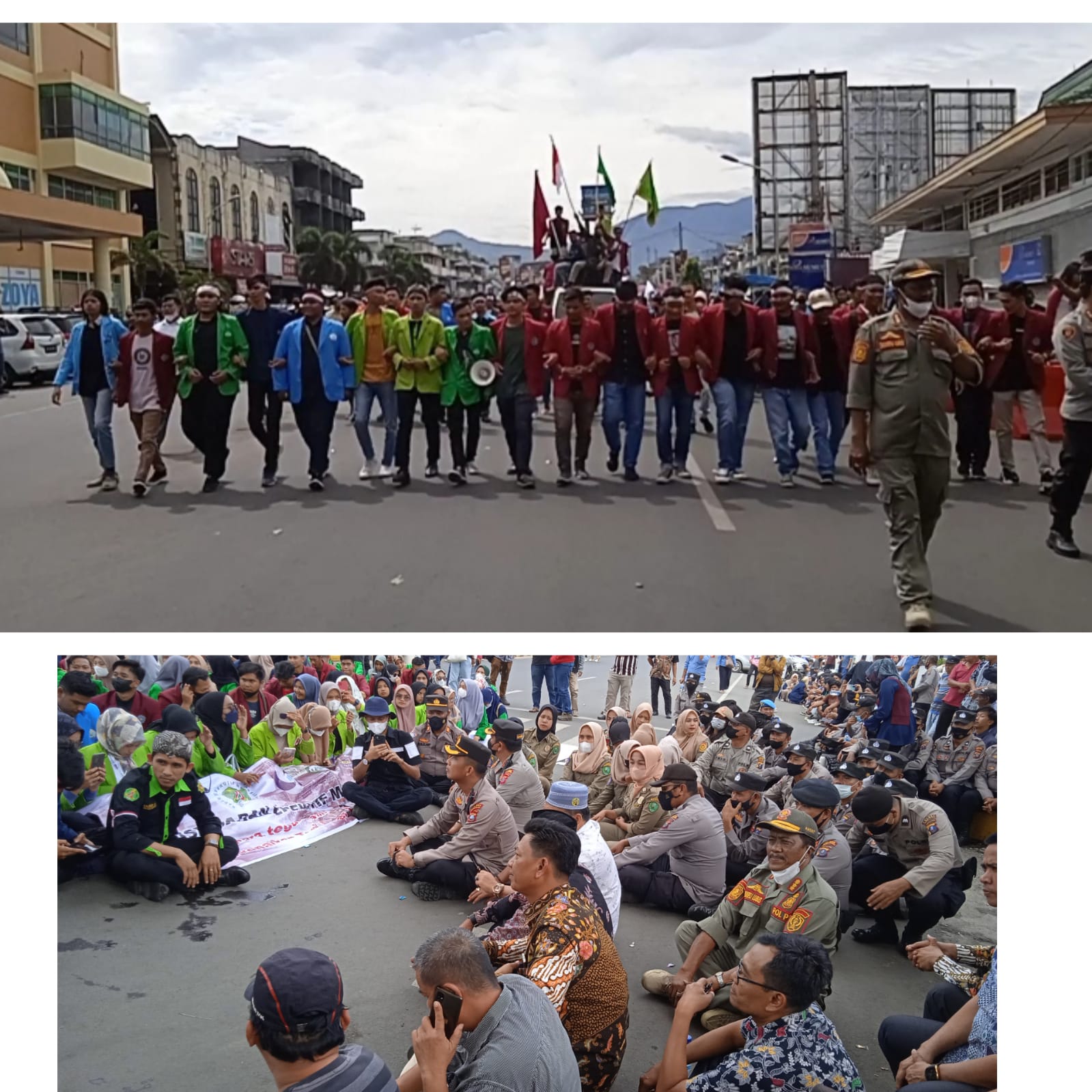 Kasatpol PP Kawal Aksi Unras Mahasiswa Sampai Duduk Bersama Di Aspal