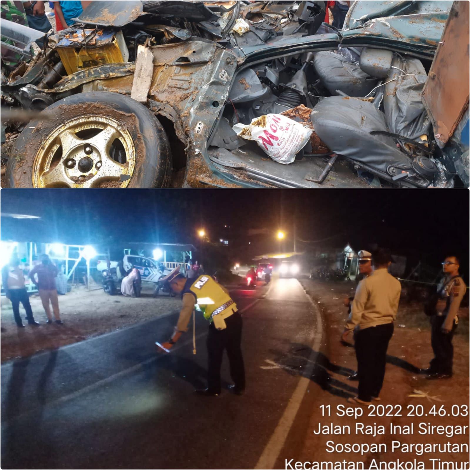 Polres Tapsel Olah TKP Pasca Truk Tabrak Minibus di Tapsel, 2 Meninggal Dunia & 5 Terluka