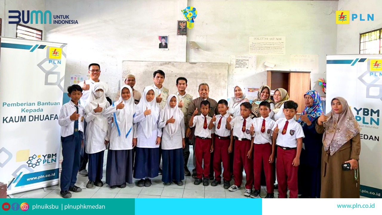 YBM PLN UPHK Medan Salurkan Biaya Pendidikan Anak Dhuafa