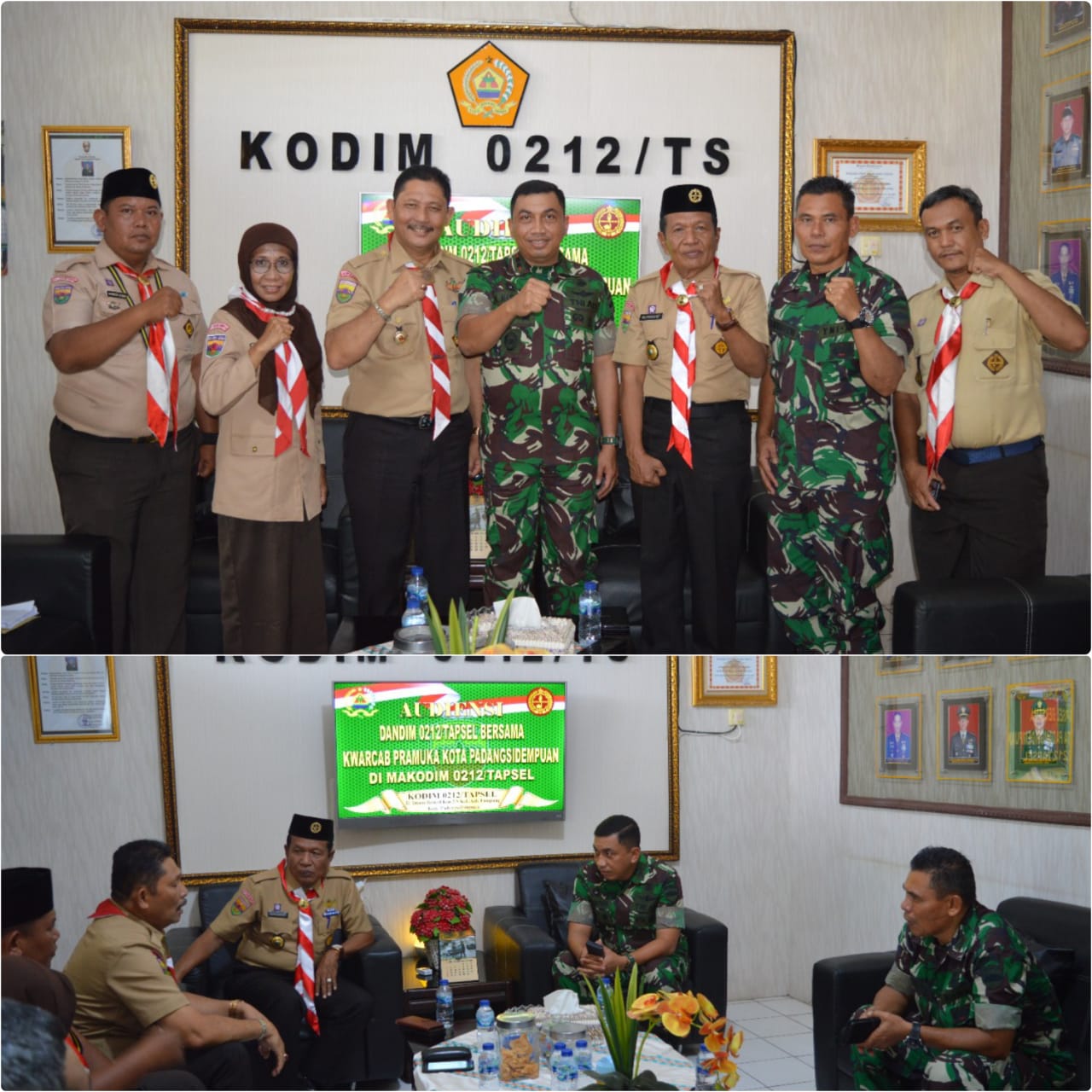 Penuh Keakraban, Dandim 0212/Tapsel Terima Audiensi Pengurus Kwarcab Gerakan Pramuka Kota Padangsidempuan