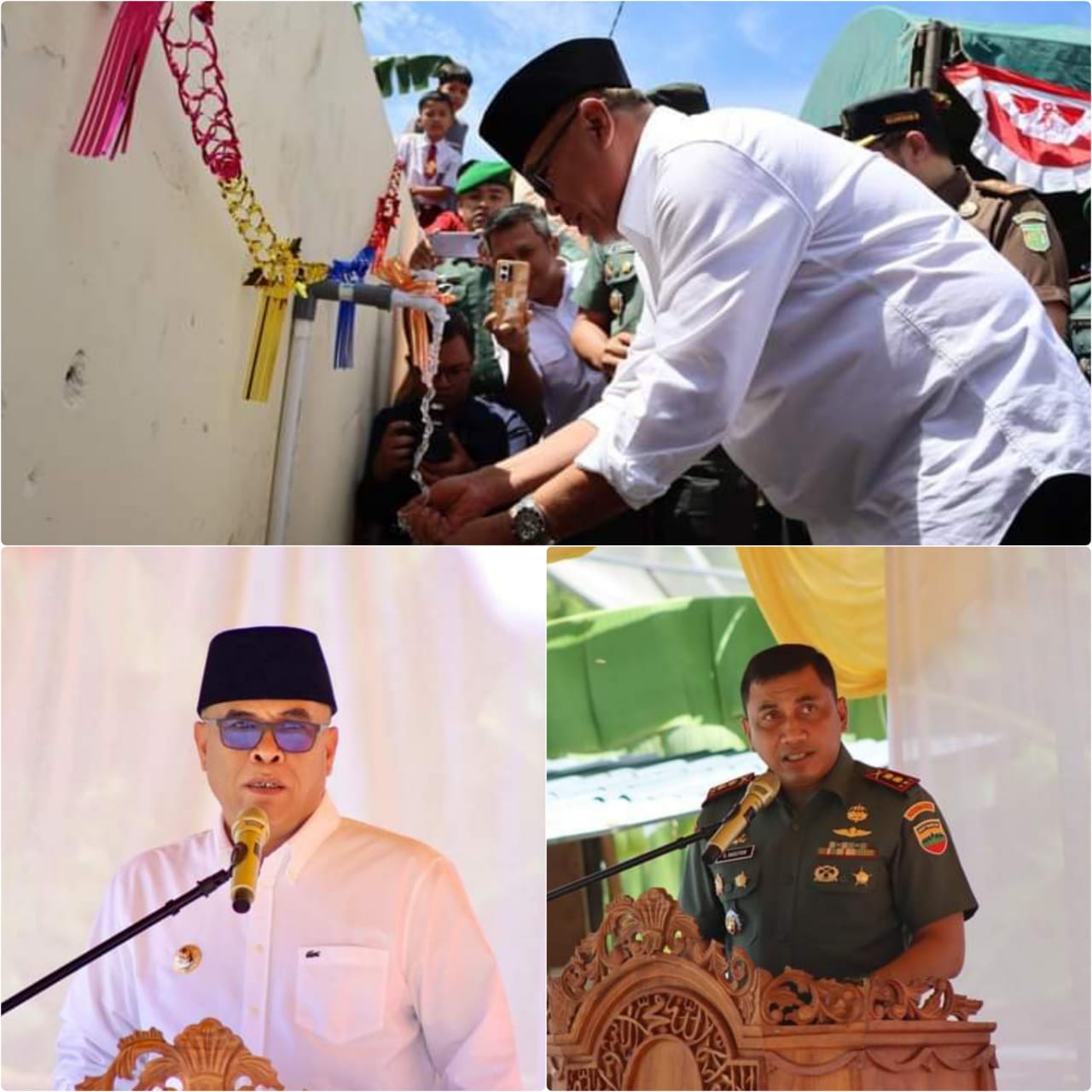 Dalam Rangka TNI Manunggal Air Bersih, Bersama Dandim0212/Tapsel Bupati Resmikan Sumur Bor Di Bonan Dolok