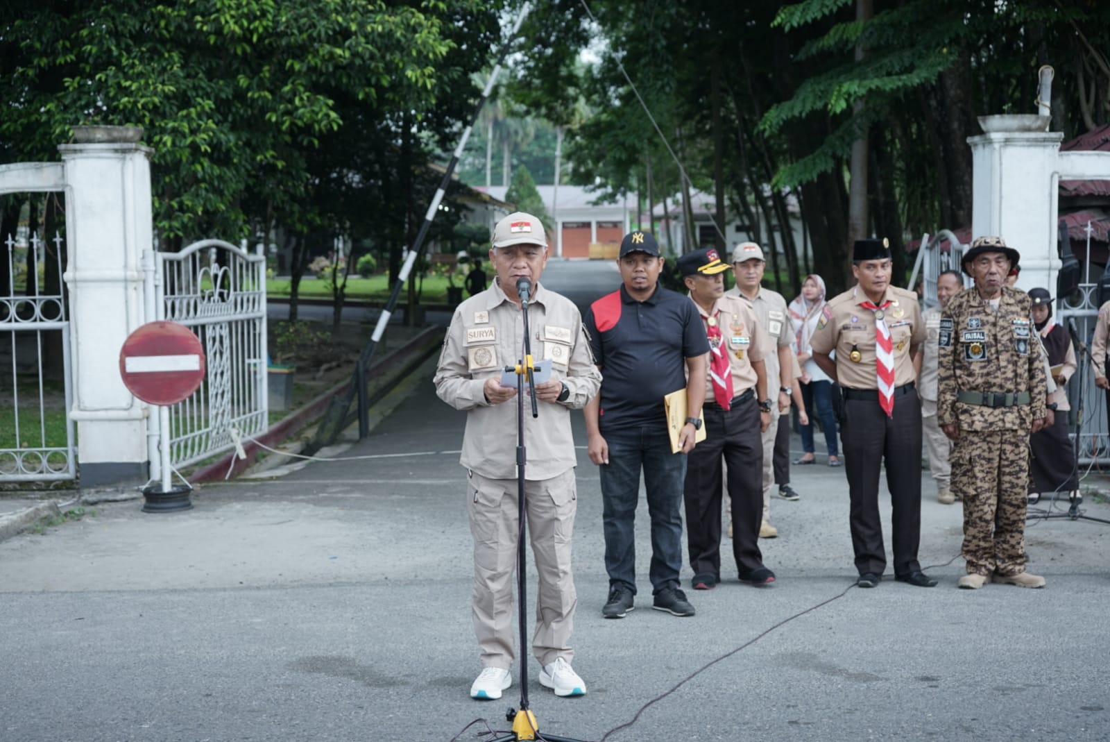 Bupati Asahan Melepas Kirab Tangkal Napza Kwartil Dawrah Gerakan Pramuka Sumut Tahun 2022 dari Kabupaten Asahan