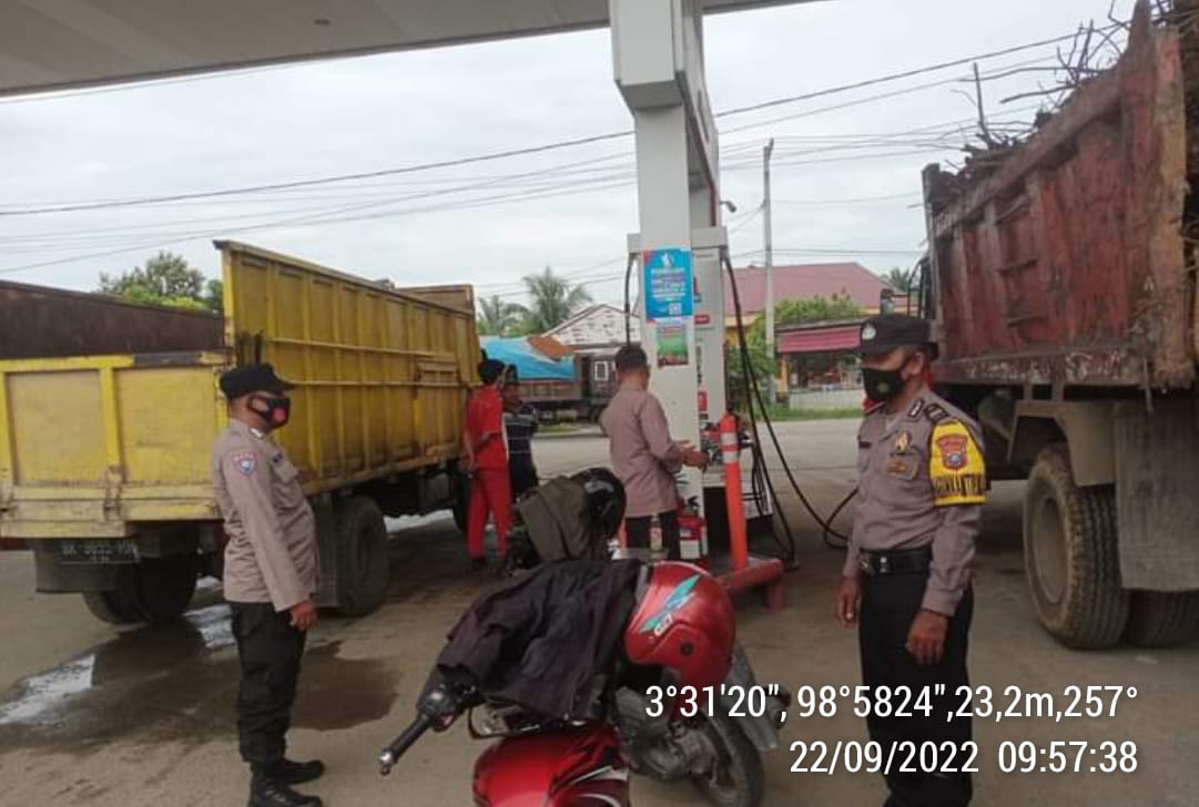 Polsek Pagar Merbau Laksanakan Patroli Dan Monitoring Ketersediaaan BBM Yang Ada di SPBU