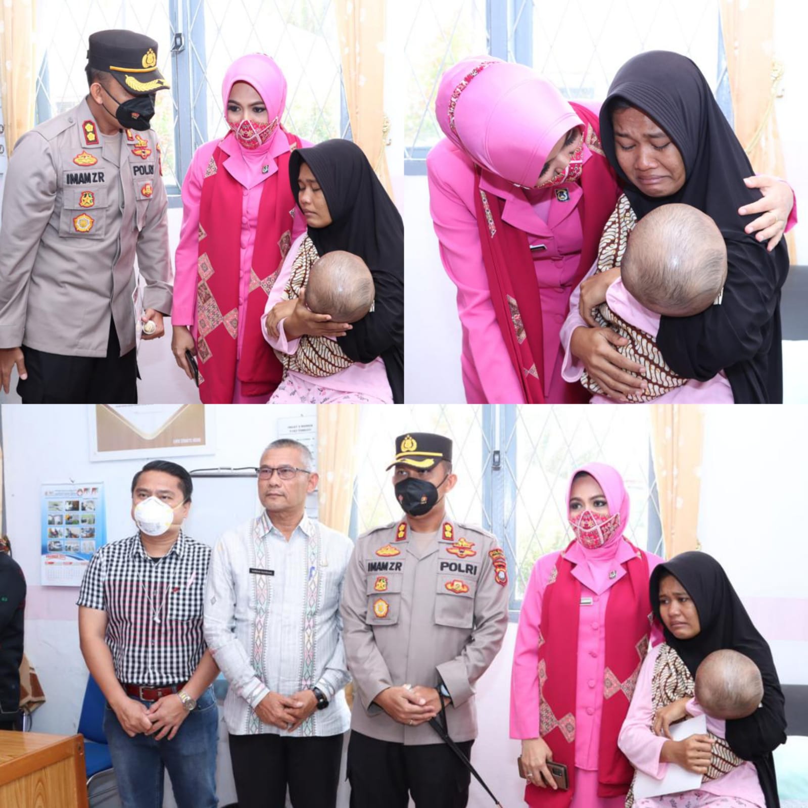 Wujud Empati, Kapolres Tapsel Beri Tali Asih ke Bayi Penderita Hydrocephalus
