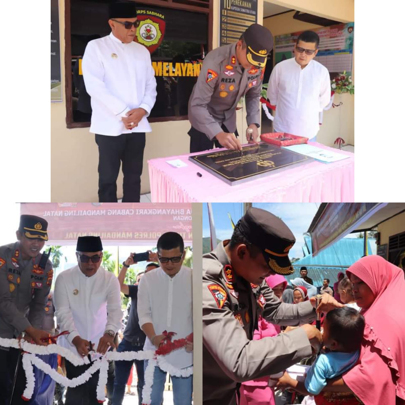 PERESMIAN POLSUBSEKTOR PANYABUNGAN TIMUR KAPOLRES DAN FORKOPIMDA SANTUNI ANAK YATIM PIATU
