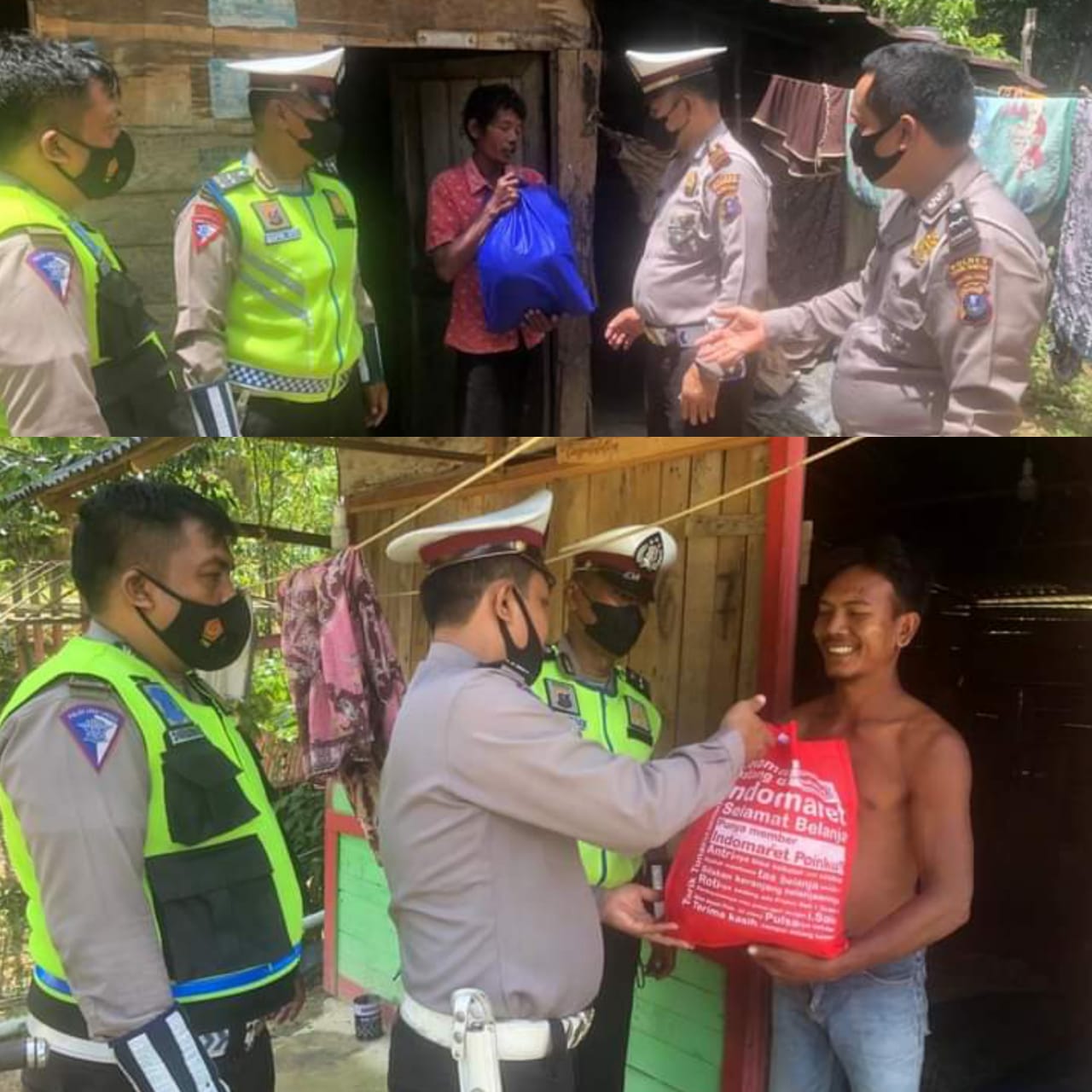 Aksi Mulia Sat Lantas Bagikan Bansos Door to Door kepada Warga Lansia dan Pra Sejahtera