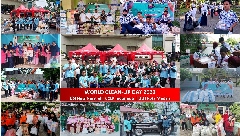 Peringati World Clean-Up Day 2022: CCEP Indonesia dan BSINN Kumpulkan 3,7 Ton Sampah,  Libatkan Hampir 5.000 Peserta di 30 Titik bersama DLH Kota Medan