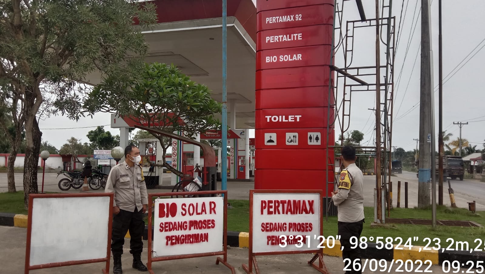 Monitoring Ketersediaan BBM, Personil Polsek Pagar Merbau Polresta Deli Serdang Rutin Laksanakan Patroli Ke SPBU
