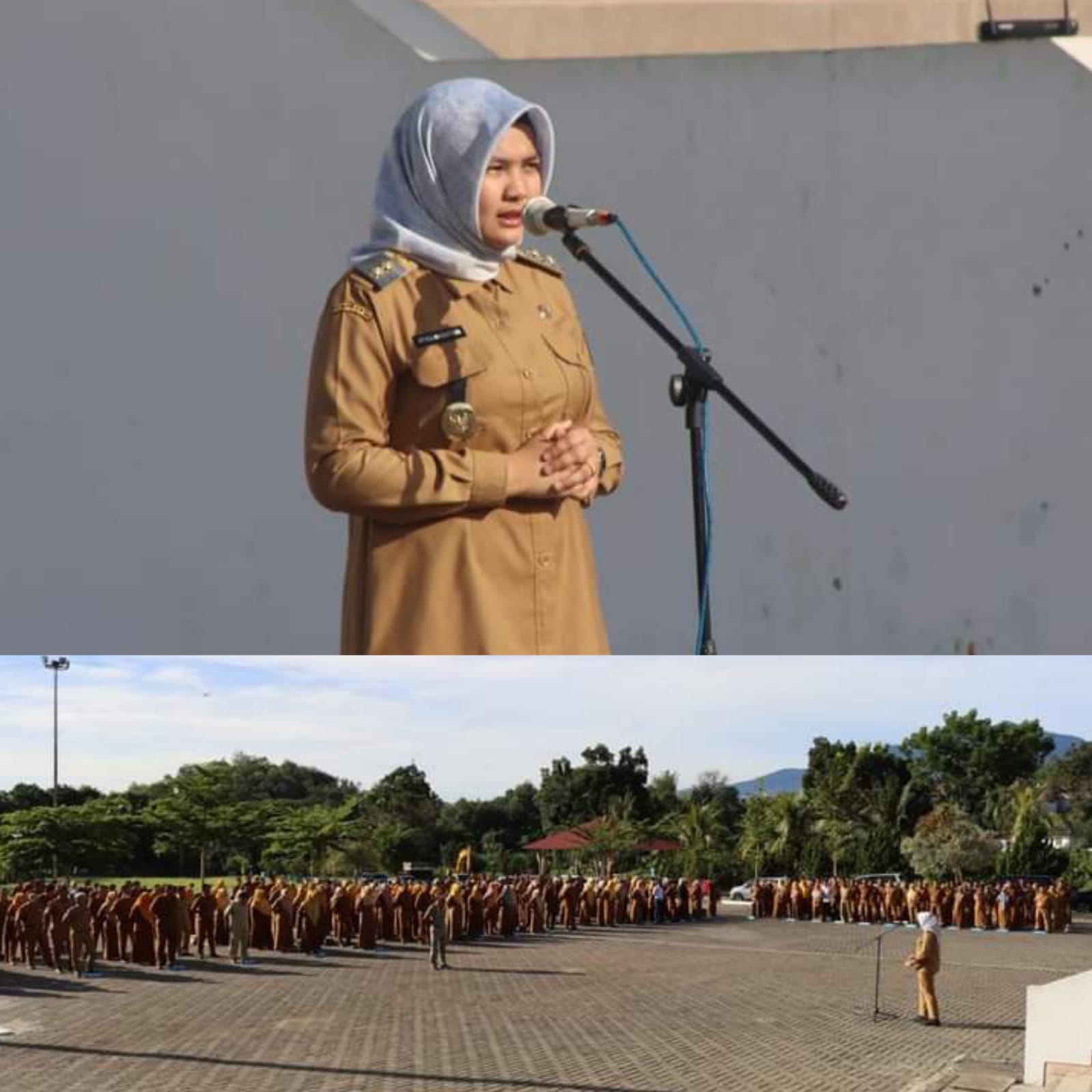 Wabup Madina Pimpin Apel Pagi di Masjid Agung Nur Ala Nur 