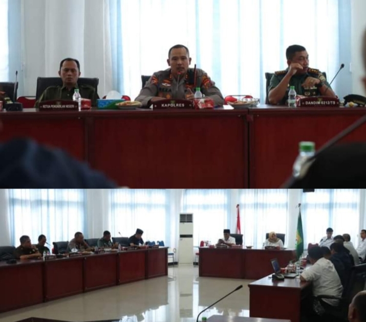 KAPOLRES MADINA HADIRI RAPAT BERSAMA FORKOPIMDA TERKAIT KEBOCORAN GAS H2S DI PT. SMGP DESA SIBANGGOR TONGA