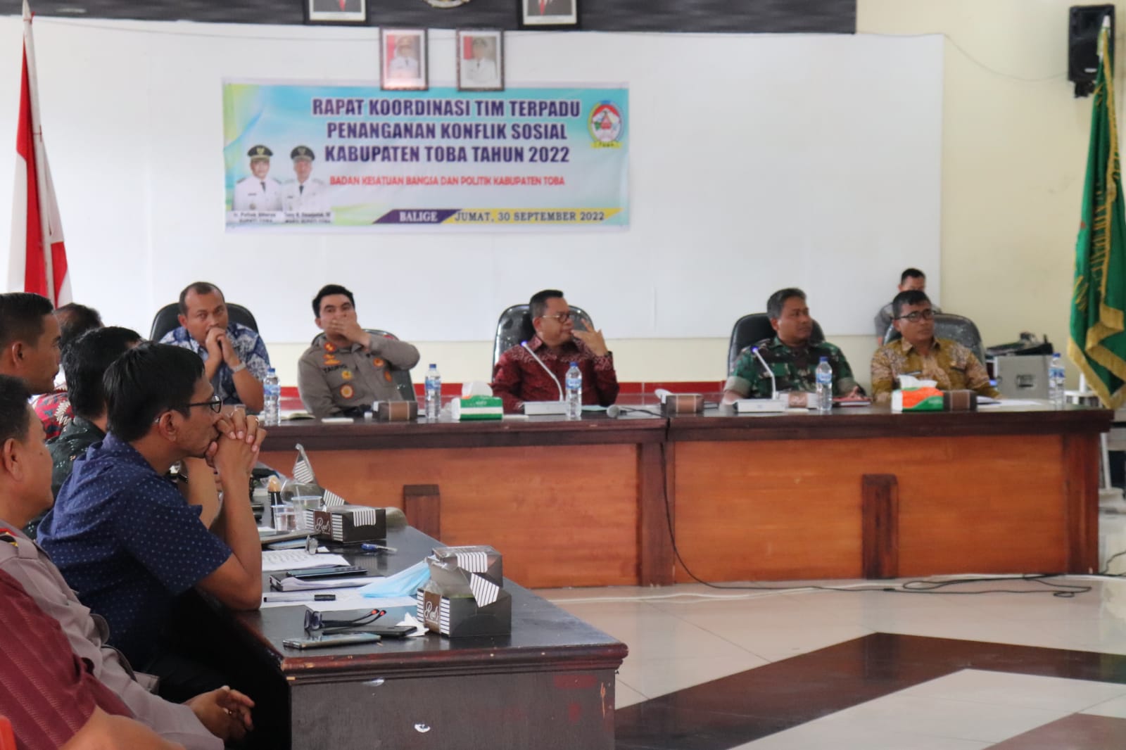 PEMKAB TOBA SELENGGARAKAN RAPAT KOORDINASI TIM TERPADU PENANGANAN KONFLIK SOSIAL KABUPATEN TOBA.