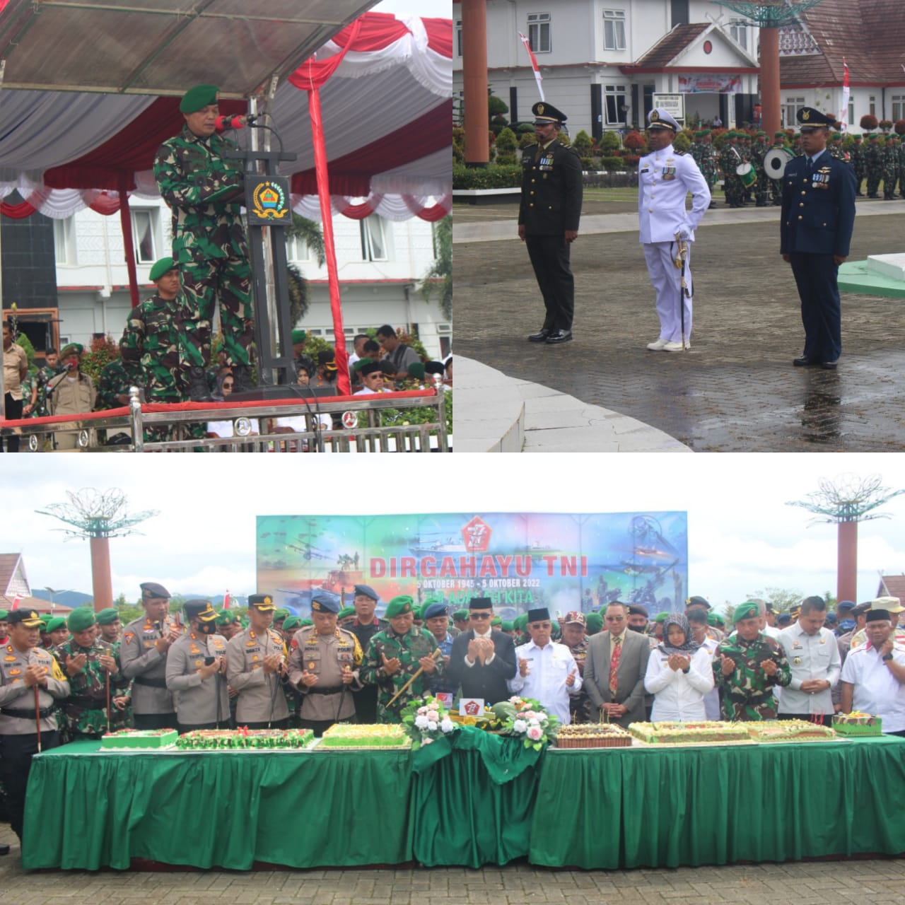 Kodim 0212/Tapsel Gelar Upacara HUT TNI Ke-77 Jajaran Prajurit Petarung Korem 023/KS