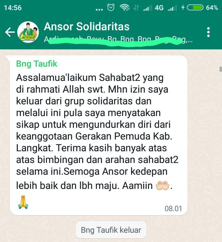 PC GP ANSOR LANGKAT TERTIB SATU KOMANDO TEGASKAN PASCA KONFERCAB NU JANGAN ADA PIHAK YANG MEMECAH BELAH DALAM TUBUH ANSOR