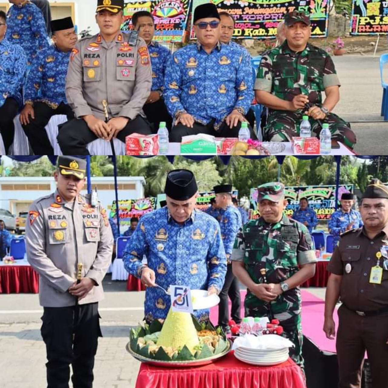 DANDIM 0212/TS HADIRI UPACARA HUT KORPRI KE 51 TAHUN 2022