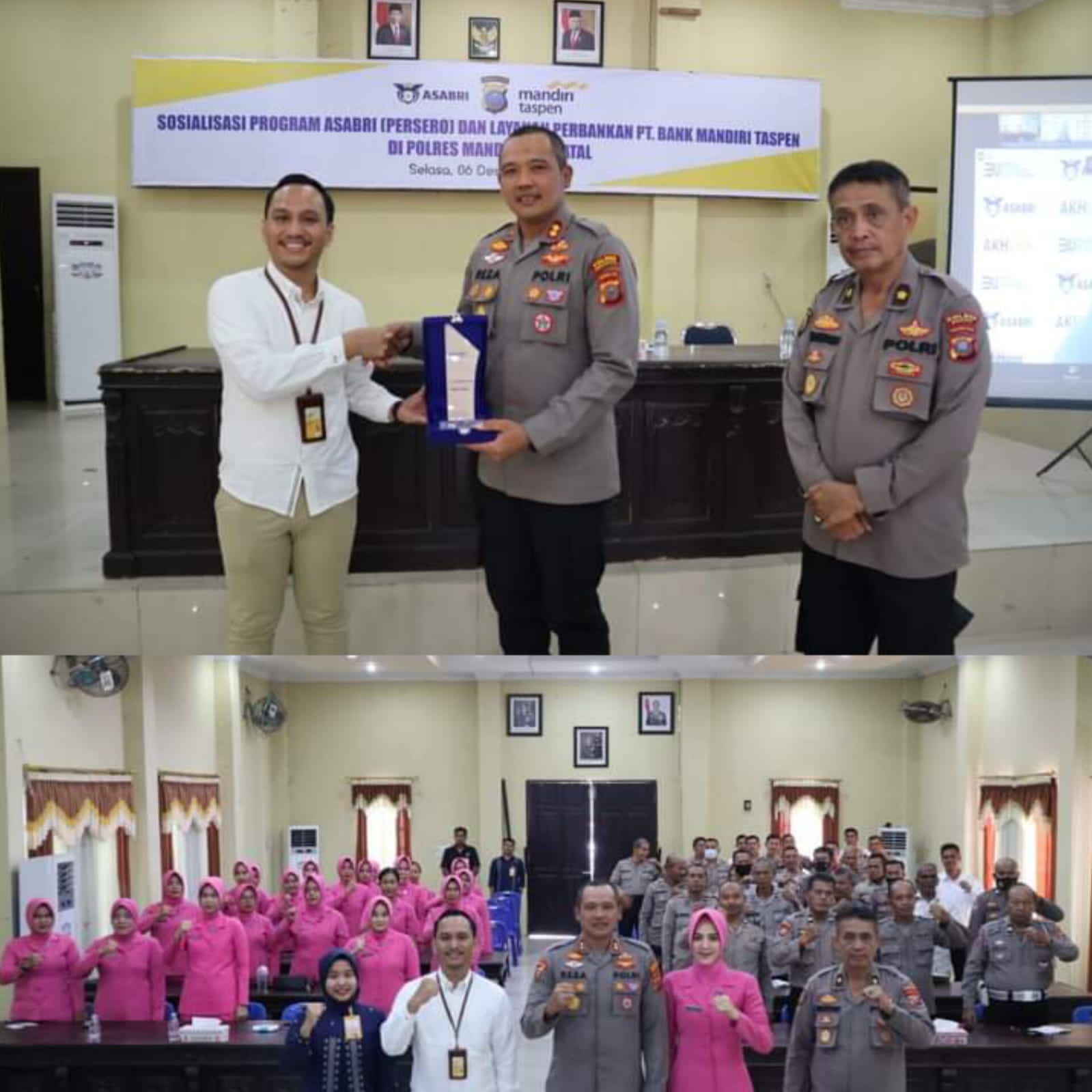 KAPOLRES MADINA HADIRI SOSIALISASI PROGRAM ASABRI DARI PT. BANK MANDIRI TASPEN