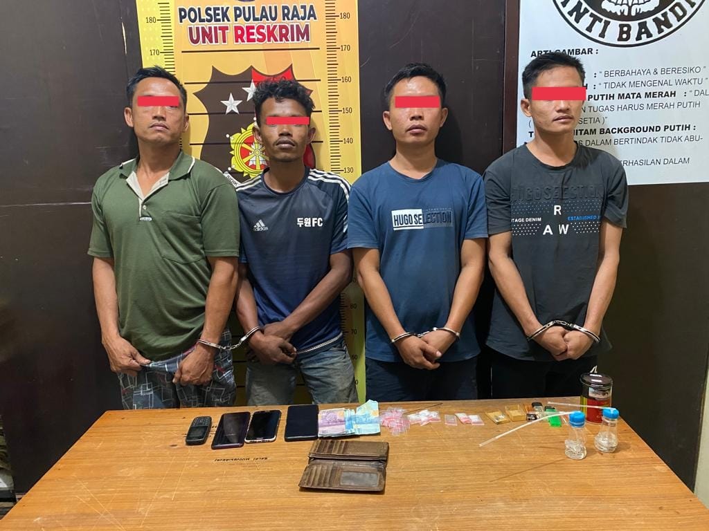 4 Penguna Sabu Digrebek Opsnal Satreskrim Polsek Pulau Raja