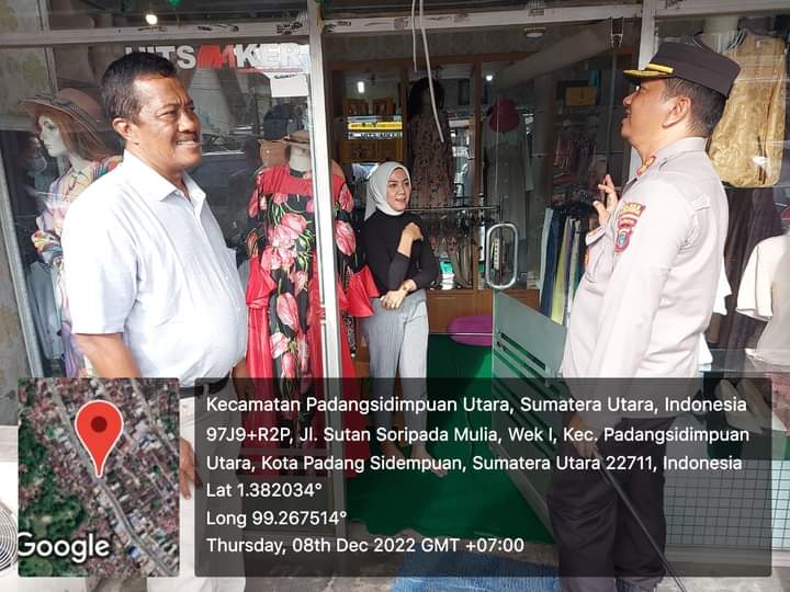 Kapolres Padangsidimpuan Bersama Kasatpol PP Sapa Toko Pakaian Irma Fashion