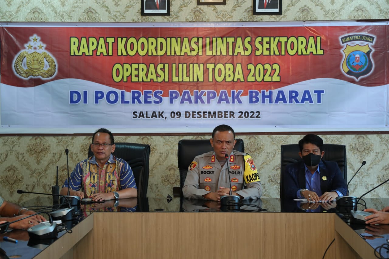 Kapolres Pakpak Bharat Pimpin Rakor Lintas Operasi Lilin Toba Thn 2022