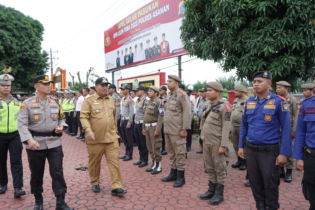 Kapolres Asahan Pimpin Apel Gelar Pasukan Operasi Lilin 2022, di Hadiri Wabup Asahan