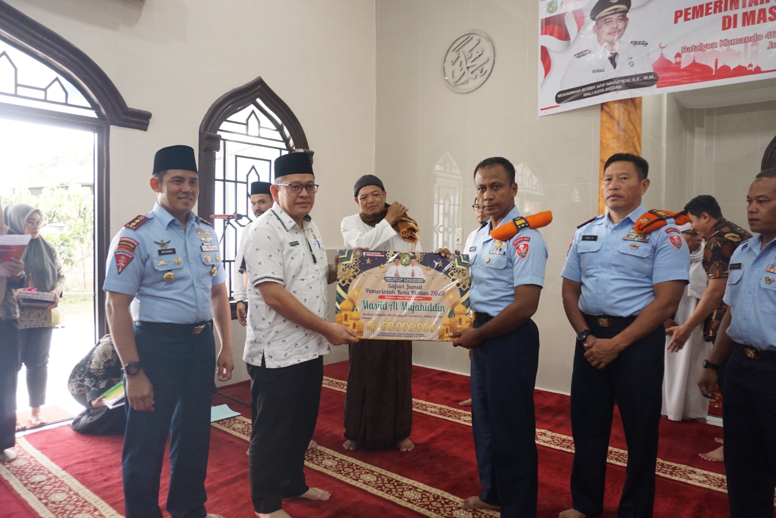 Safari Jumat Pemerintah Kota Medan Bersama Prajurit Kopasgat Jajaran Medan di Masjid Al Mujahidin