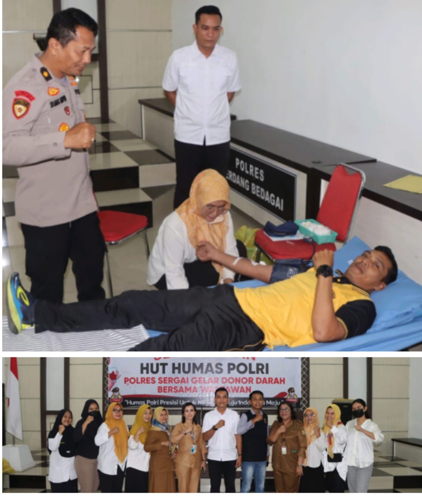 HUT ke 72 Humas Polri: Polres Sergai Gelar Donor Darah Bersama Wartawan