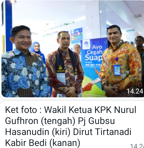 Wakil Ketua KPK Sambut Baik Dirut Perumda Tirtanadi Laksanakan Program SMAP