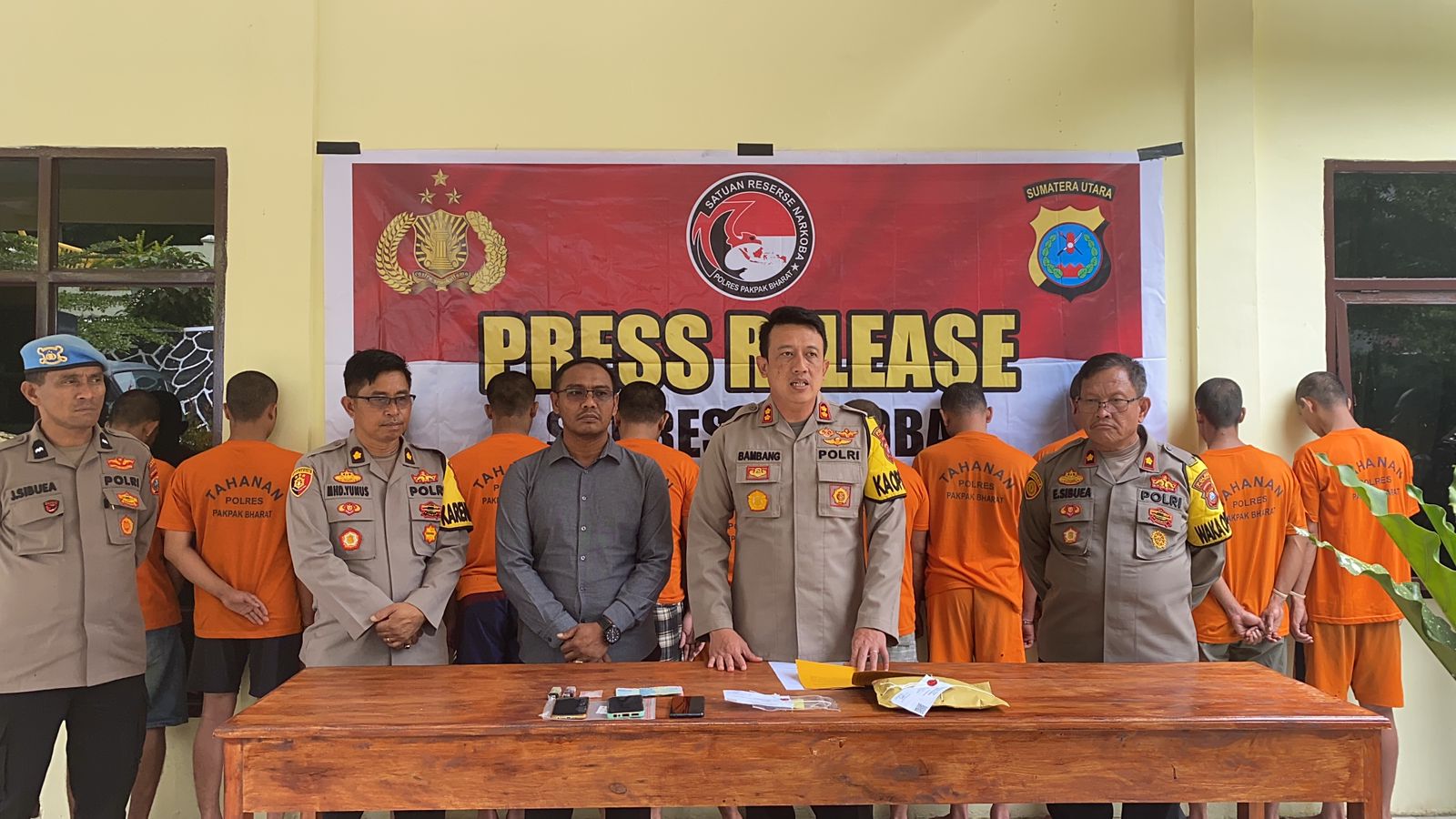 Kapolres Pakpak Bharat Pimpin Press Release Pengungkapan Kasus Narkoba Secara Keseluruhan, Ini Penjelasan AKBP Bambang C Utomo