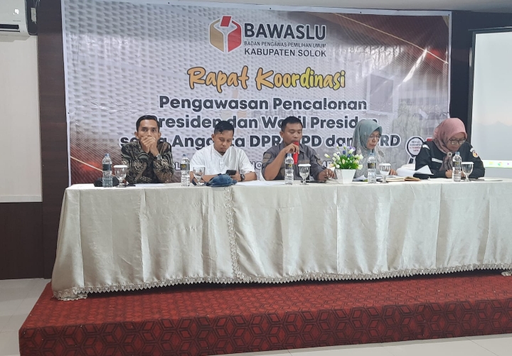 Bawaslu Kabupaten Solok Gelar Rakor Pengawasan Pencalonan Presiden, DPR, DPD dan DPRD pada Pemilu Tahun 2024