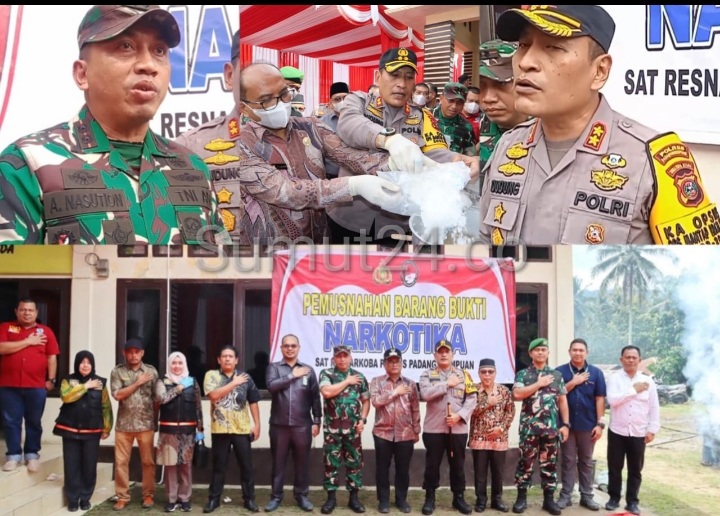 Pemusnahan Barbut dalam Penangkapan 3 Bulan Terakhir di Bawah kepemimpinan AKBP Dudung Setyawan,Forkopimda Padangsidimpuan Mengapresiasi Perangi Narkoba