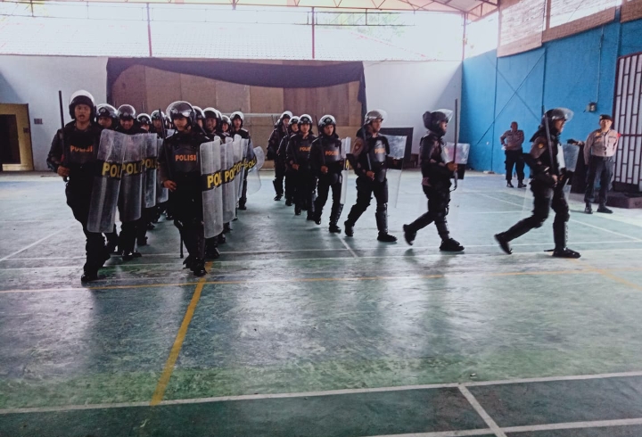 Jelang Pemilu 2024, Personel Sat Samapta Polres Tanjung Balai Latihan Dalmas