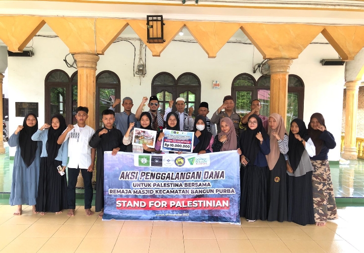 Gabungan Remaja Masjid Kecamatan Bangun Purba Galang Donasi Untuk Palestina